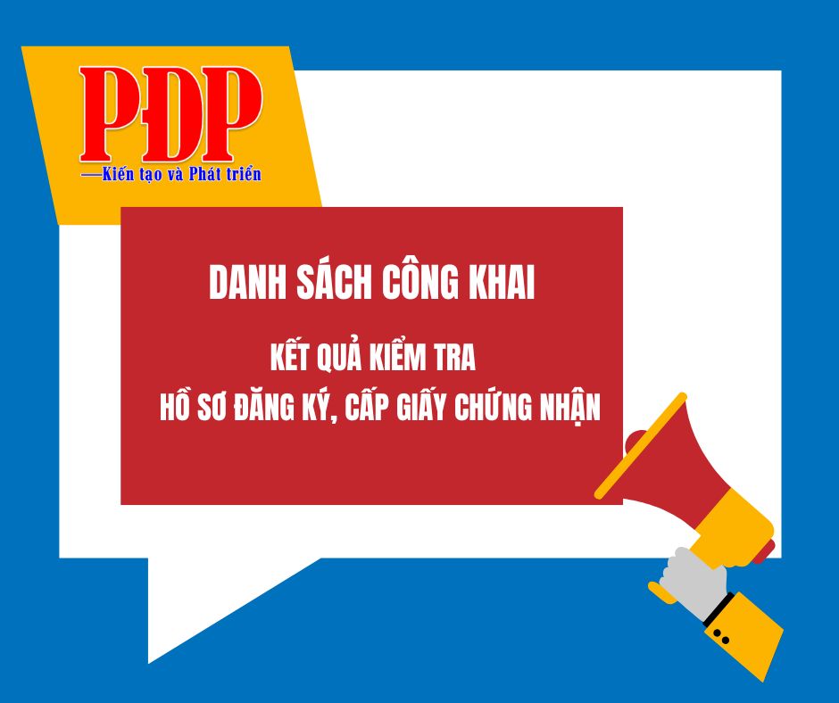 Danh sách công khai kết quả kiểm tra hồ sơ đăng ký, cấp giấy chứng nhận.